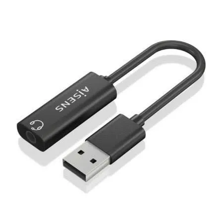 Placa de Som USB-A Jack 3.5 (Preto) - AISENS