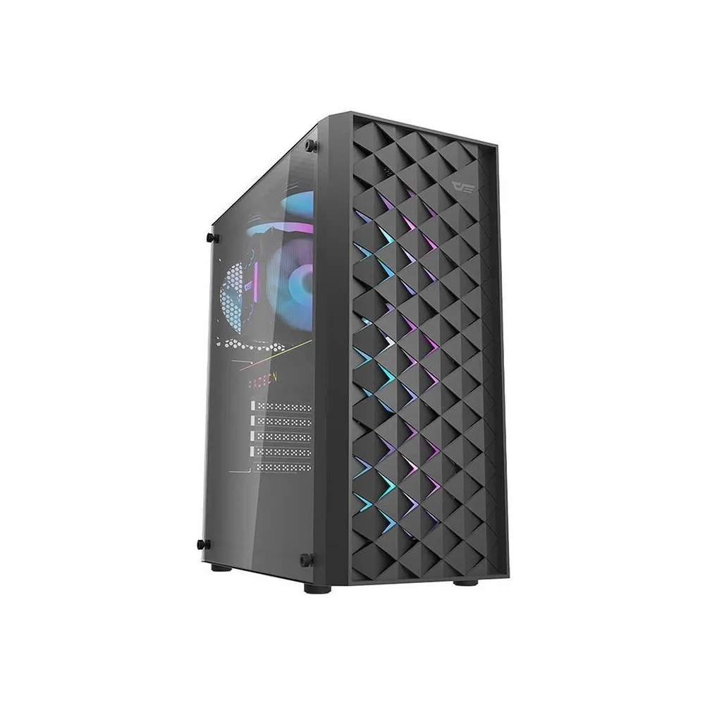 Caixa ATX DK351 + 4 Ventoinhas RGB (Preto) - DARKFLASH