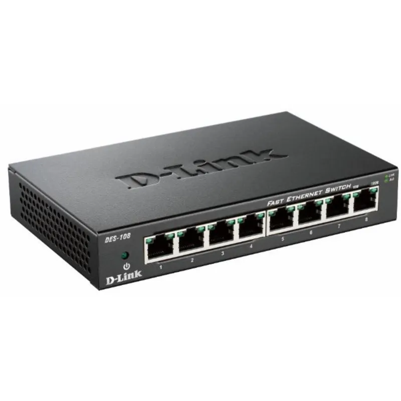 D-Link DES-108 Switch 8x Portas RJ-45 Ethernet Full Duplex 1,6 Gbit/s