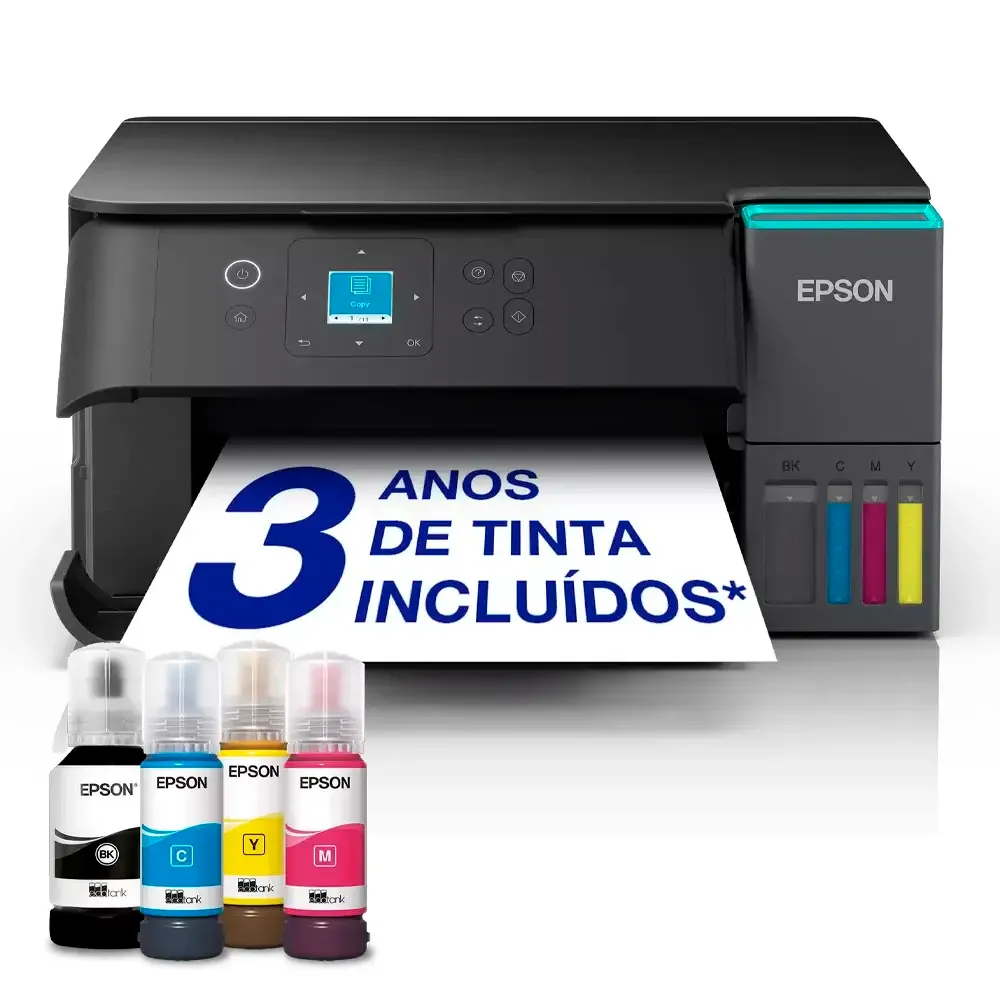 Impressora Jato de Tinta Epson EcoTank ET-2950 Multifunções (Impressão, Cópia, Digitalização), Duplex Auto, Wireless