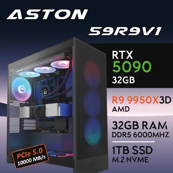 PC Gaming ASTON-59R9V1 - R9 9950X3D | RTX5090 32GB | 32GB | M.2 1TB