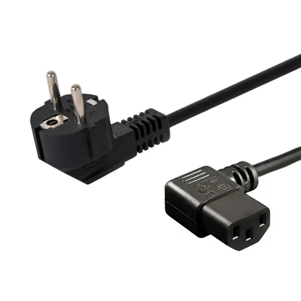 Cabo de alimentação Savio Schuko-IEC C13 1,2m 3 pinos cobre preto 250V angular