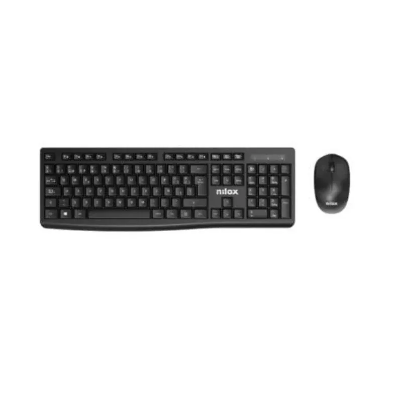 Nilox Conjunto de Teclado Membrana e Rato Sem Fios Preto (ES)