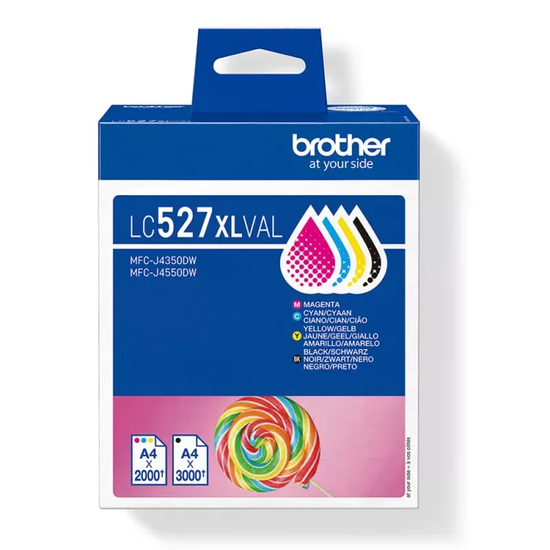 Pack de 4 tinteiros: Preto, Cyan, Magenta e Amarelo (1 de cada cor), Duração aproximada: até 3.000 págs./preto e 2.000 págs./cada cor (segundo ISO/IEC 24711)