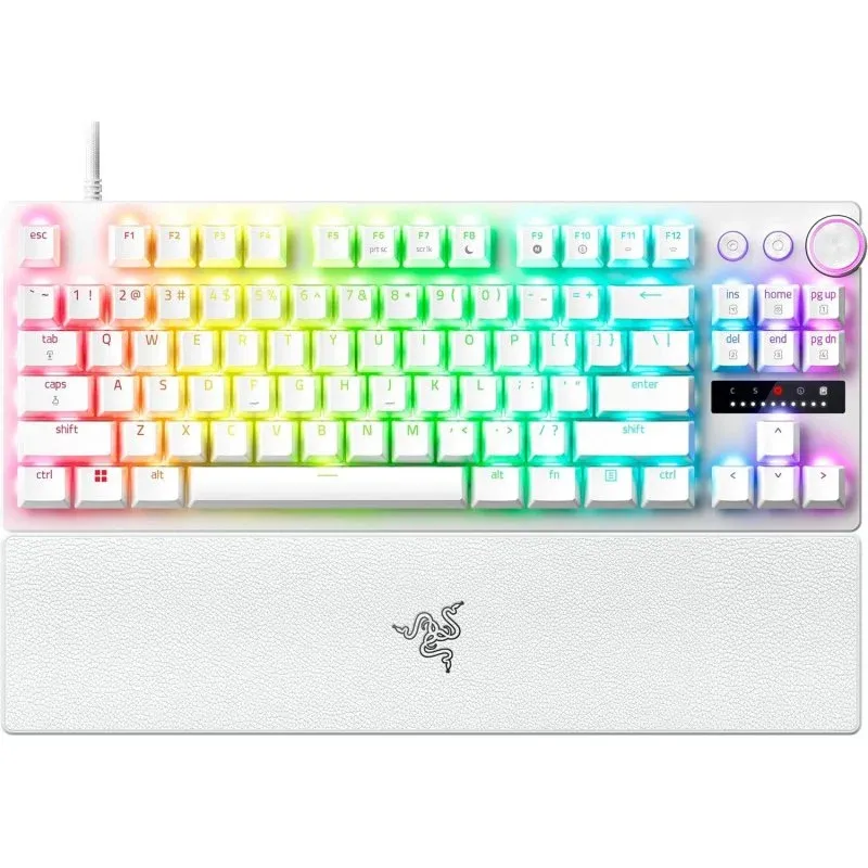 Razer Huntsman V3 Pro TKL Teclado Gaming Mecânico Switch Analog Optical Gen2 Branco Layout EUA