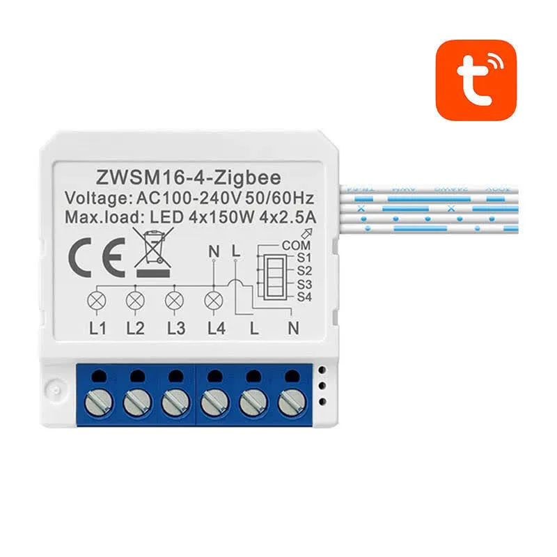 Avatto Módulo de interruptor inteligente ZigBee ZWSM16-W4 Controladores inteligentes Tuya