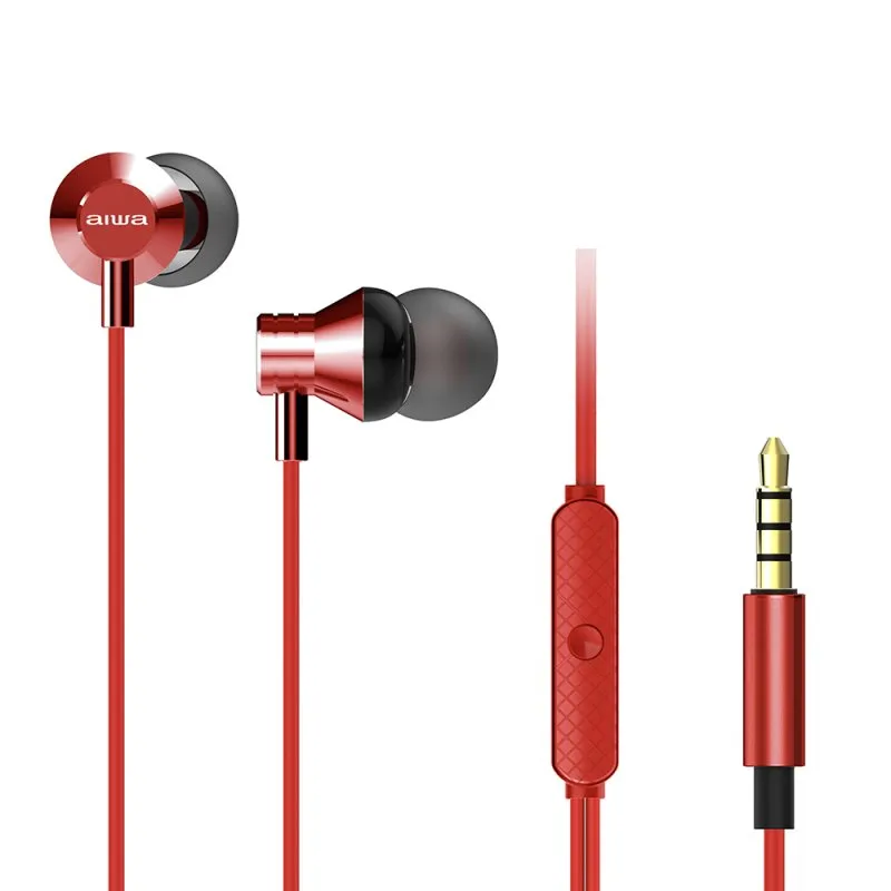Auriculares Micro Aiwa Estm-50Rd Jack 3.5mm Vermelho