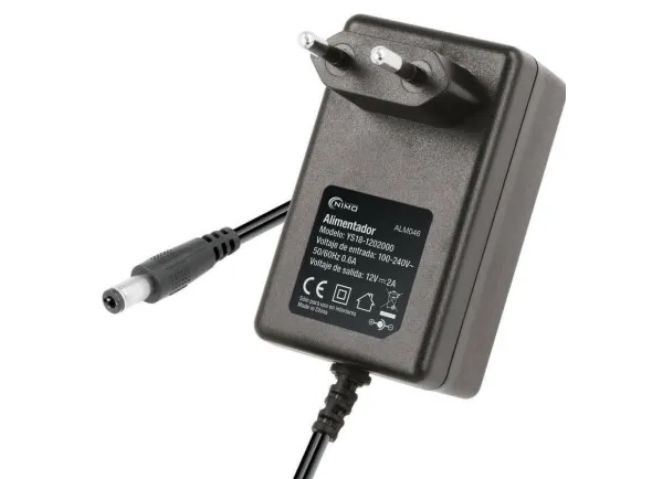 Nimo Transformador AC230V/DC12V 2A 12W - Ficha 2,1/2,5