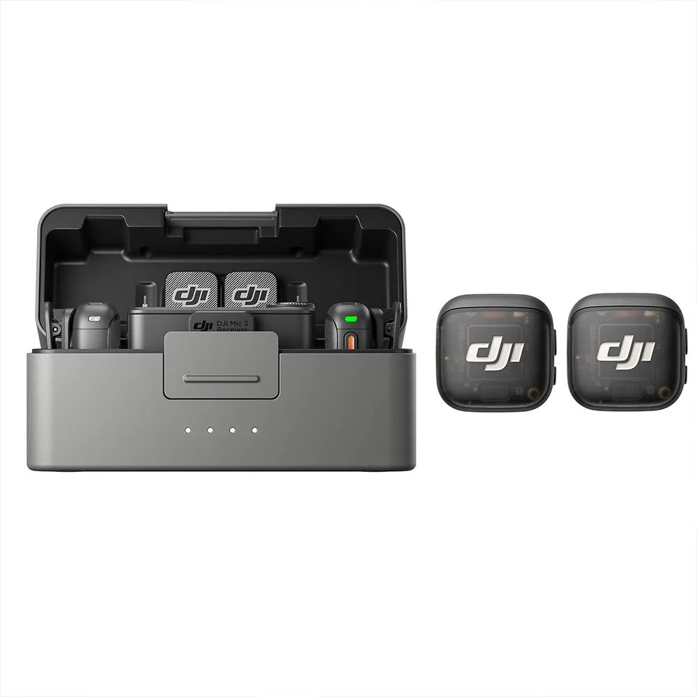 Microfone de Lapela DJI Mic 3 (2 TX + 1RX + Estojo de Carregamento) Bluetooth Preto