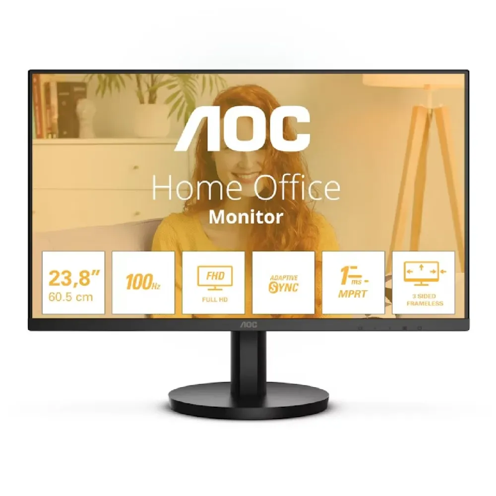 Monitor AOC 24B3HMA2 23.8" VA FHD 100Hz Preto