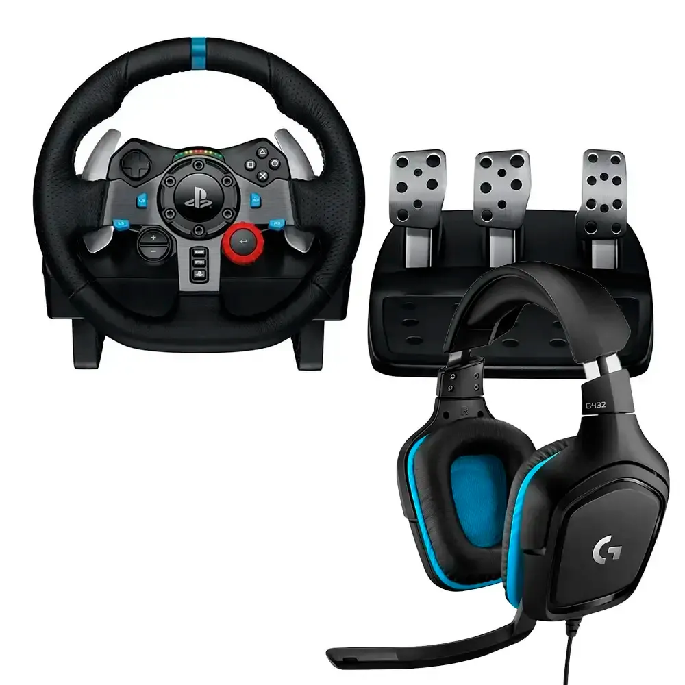 Bundle Logitech Gaming Set Volante G29 Driving Force PS5/PS4/PS3/PC + Headset G432 7.1 Surround