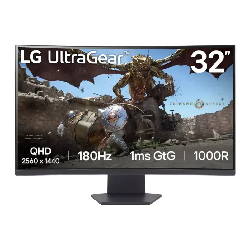 Monitor LG - 31.5" VA Curvo / QHD 2560 x 1440 / 180Hz / HDR10 / 1ms FreeSync - UltraGear 32GS60QC-B