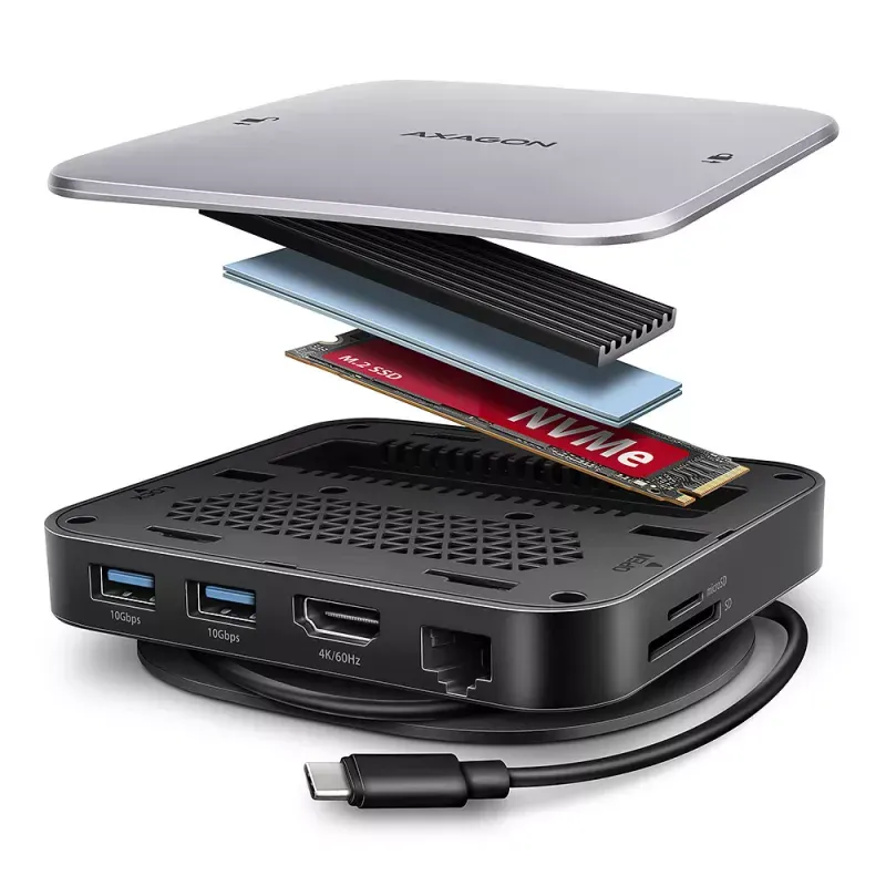 AXAGON HMC-UFO USB-C HUB 10Gbps UFO 9 em 1