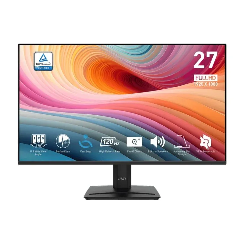 Monitor MSI Pro MP275 E2 27″ 1080p 120Hz IPS speakers VESA sRGB DisplayPort HDMI VGA