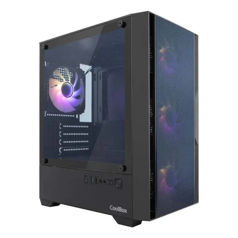 Caixa de Computador Caixa PC Coolbox GM220 MPFusion Micro ATX com 4 ventiladores ARGB USB-C