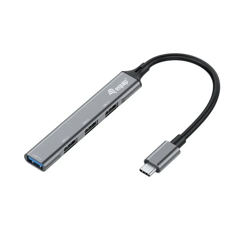 Hub Equip 4 portas 5000 Mbit/s USB 3.2 Gen 1 128961 alumínio preto cinza