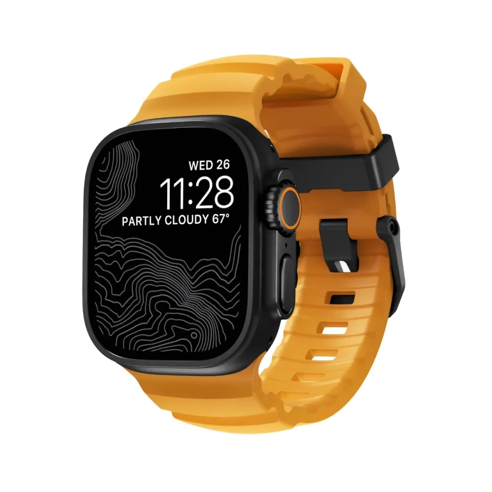 Bracelete Nomad Rocky Point Apple Watch 46mm Laranja/Preto