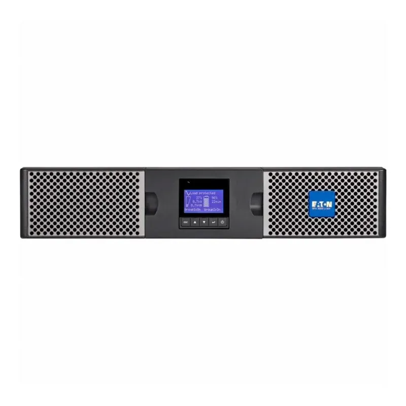 SAI Eaton 9PX 3000i RT2U Netpack Li-Ion UPS Dupla Conversão Online 3kVA 2400W 10 Saídas AC Preta