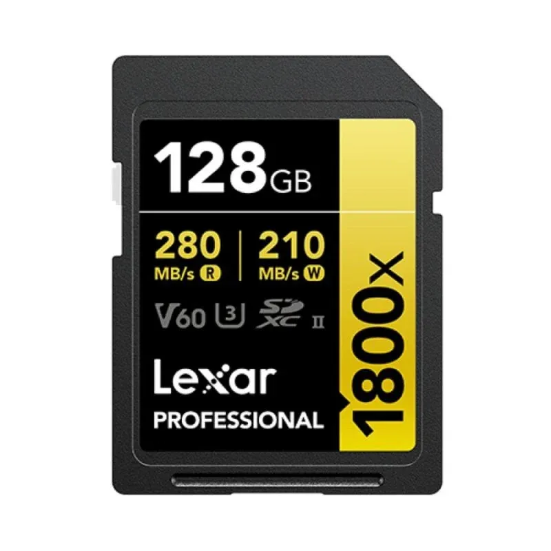 Lexar Professional 1800x SDXC 128GB UHS-II 280MB/s / 210MB/s Classe 10 V60 Pack 2 Unidades