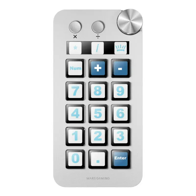 Control Deck Mars Gaming MSD-NEO | 15 Teclas Personalizáveis | 1 Dial | Faixa LCD | Type-C | Windows e Mac | Branco