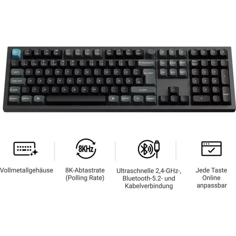 Teclado Keychron Q6 Ultra 8K completo com RGB e Hot Swap