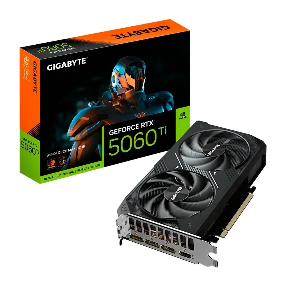 Placa Gráfica Gigabyte NVIDIA GeForce RTX 5060 Ti Blackwell Windforce Max OC 8 GB GDDR7 DLSS4