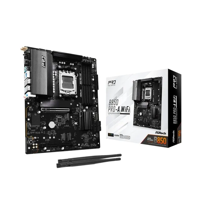 ASRock B850 Pro-A WiFi Motherboard AMD B850 ATX AM5 WiFi 6 USB 3.2 Gen2 RAID DDR5