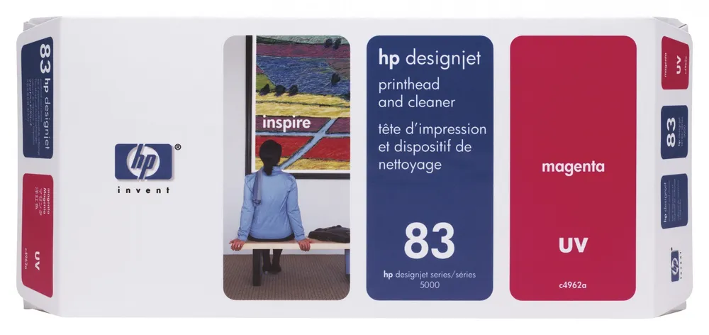 HP 83 Magenta DesignJet UV Printhead and Printhead Cleaner C4962A