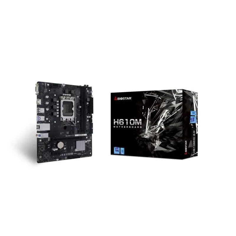 Biostar H610MHC 2.0 Motherboard Micro-ATX H610 LGA1700 DDR4 Gigabit Ethernet M.2