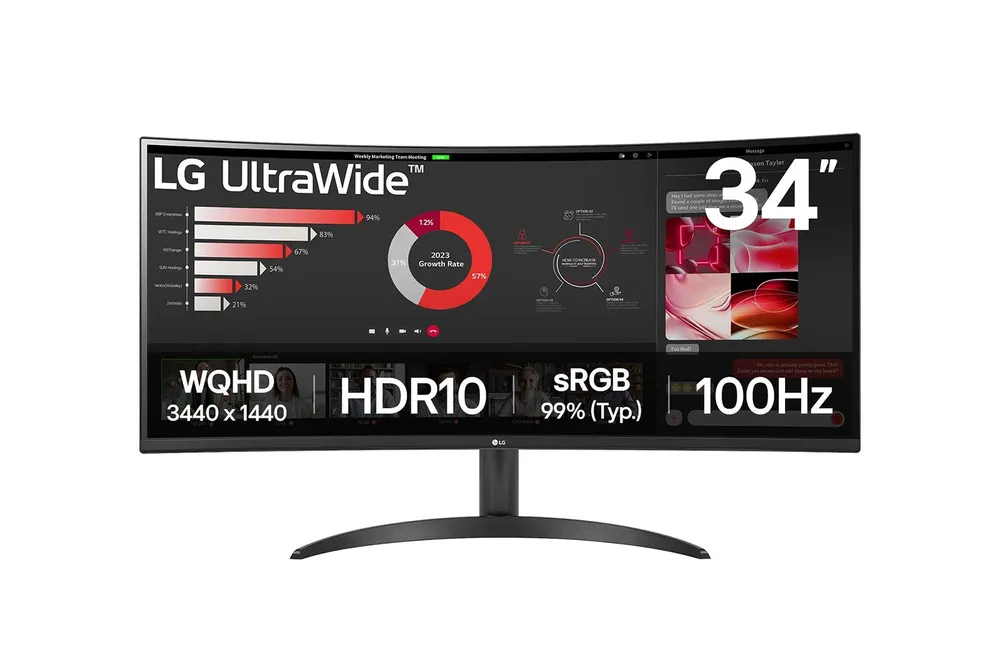 LG 34WR50QK-B monitor de ecrã 86,4 cm (34") 3440 x 1440 34WR50QK-B