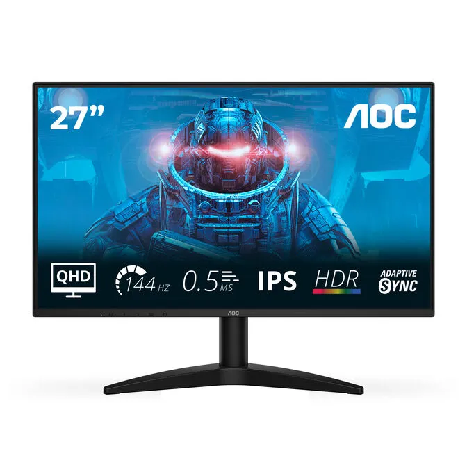 Monitor AOC - 27" 2K Quad HD IPS / 144Hz / 0.5ms MPRT / 1x HDMI 2.0 1x DP 1.4 - Q27B36X