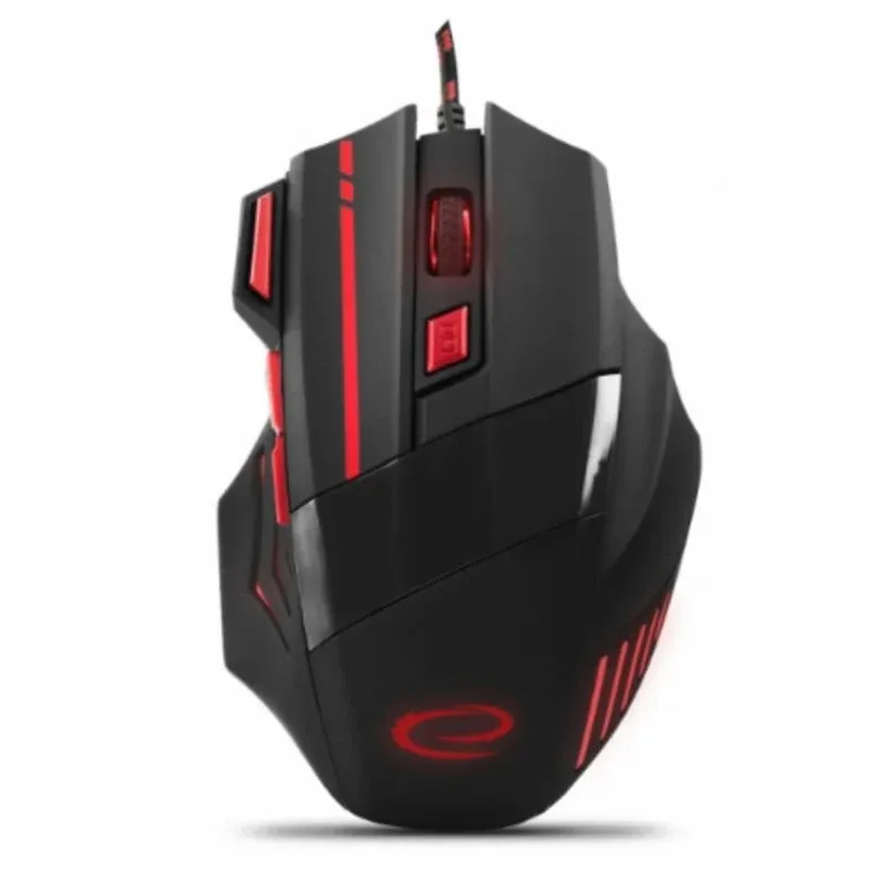 Rato Esperanza EGM201R USB 2400 DPI Preto Vermelho Iluminação 7 Botões Gaming