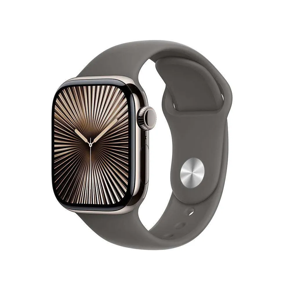 Apple Watch Series 10 GPS + Cellular 42mm Titânio Natural c/ Bracelete Desportiva Cinzento Rocha M/L