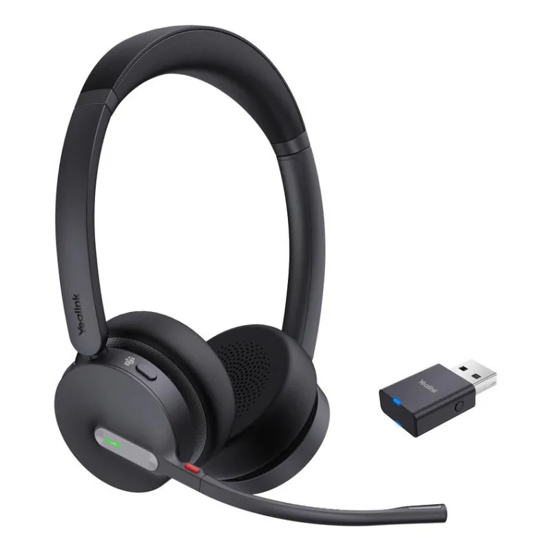 Auriculares Yealink WH64 Hybrid Dual Teams sem fios Bluetooth Escritório Microfone Preto