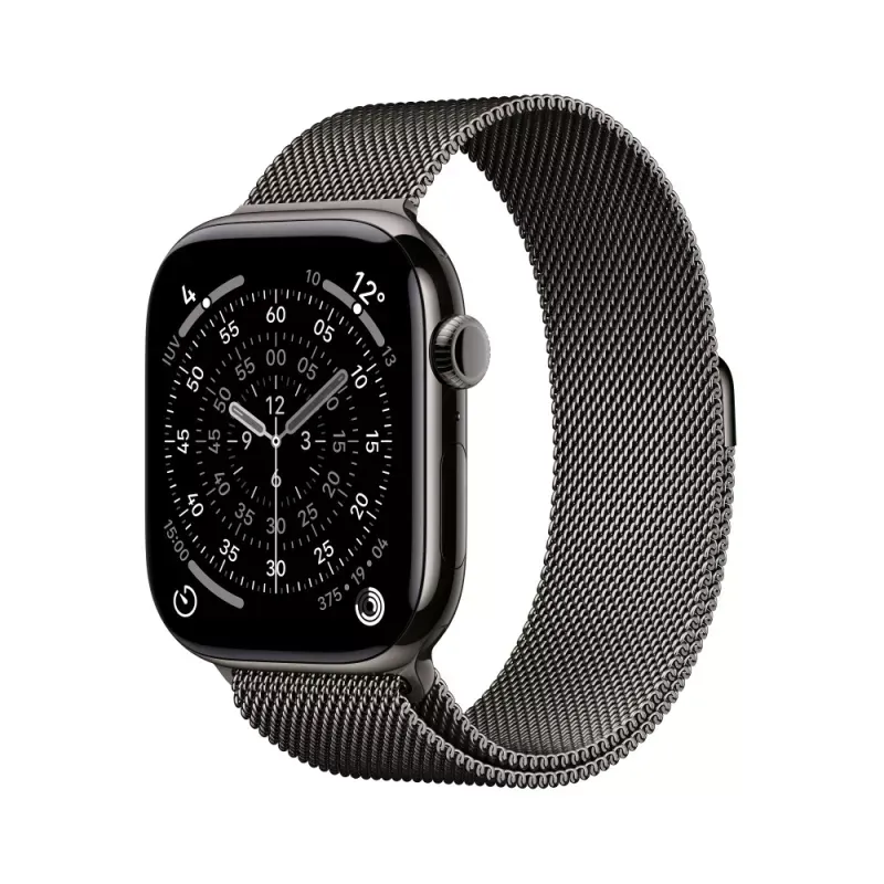 Apple Watch Series 11 GPS + Cellular 46mm Titânio Ardósia c/ Bracelete Loop Milanesa Aço Inoxidável Ardósia - S/M