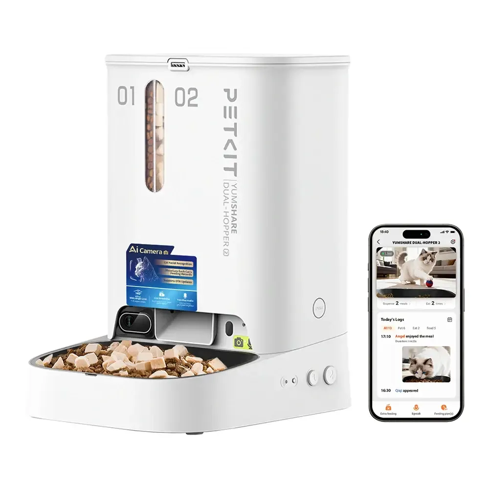 Comedouro Inteligente com Câmara Para Animais PETKIT YumShare Dual-Hopper With Smart Pet Feeder 2