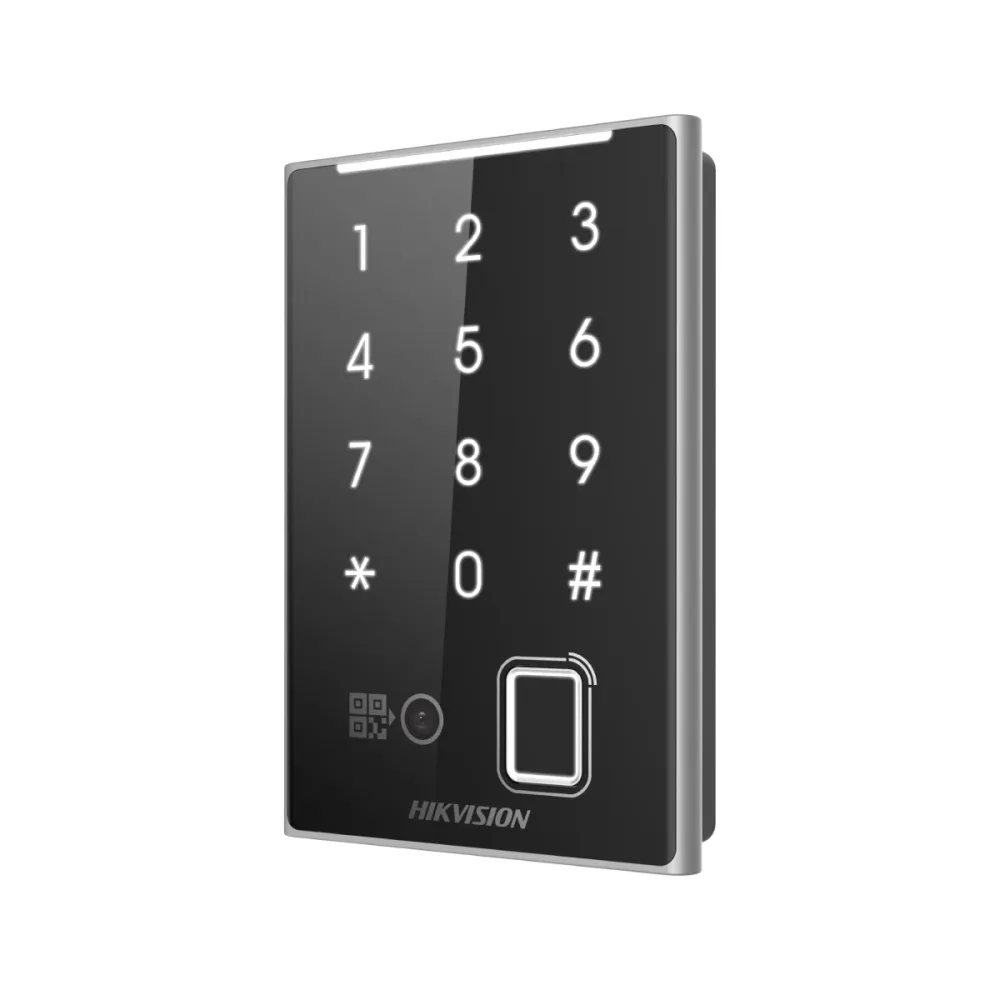 Controlo de Acesso Hikvision MF, DESFire, QR e PIN Preto