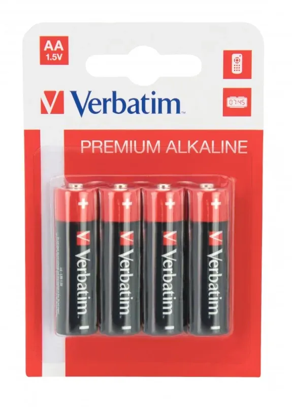 VERBATIM PILHAS ALCALINAS AA LR6 1.5V PACK 4