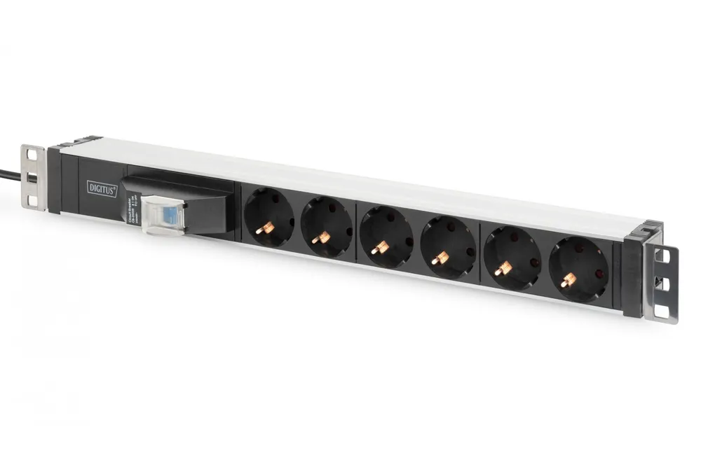 Digitus DN-95417 PDU 6 tomada(s) CA 0U/1U Preto, Prateado DN-95417