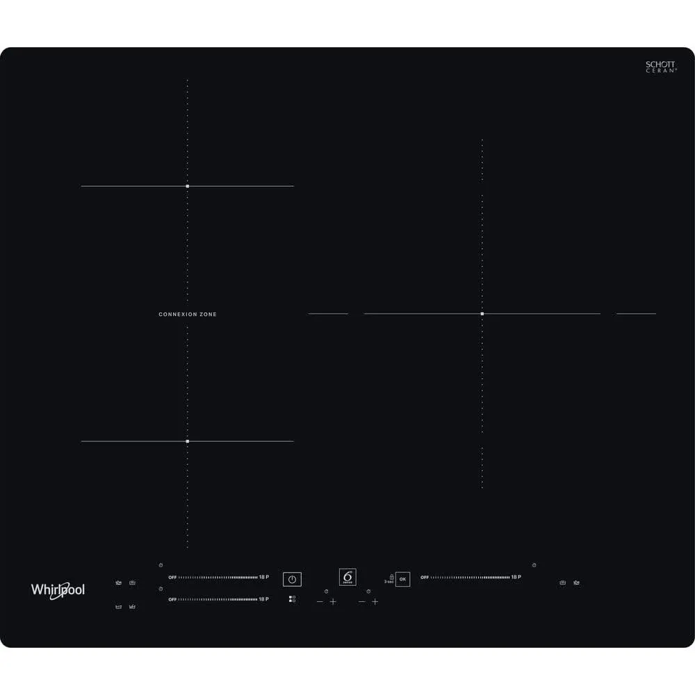 Placa De Indução 3 Zonas 60Cm Preto Whirlpool Wbs5560Ne