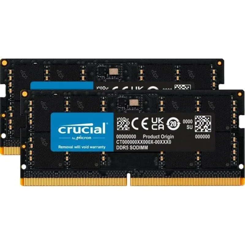 Memória RAM Crucial CT2K32G48C40S5 Memórias RAM 64GB (2x32GB) DDR5 4800MHz CL40 SO-DIMM