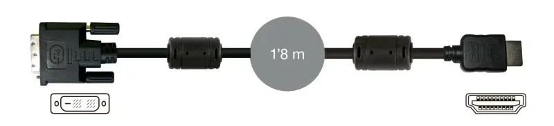 Cabo DVI-D 19 Macho - HDMI Macho 1,8m - 7909
