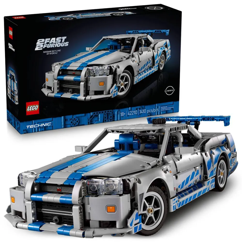 LEGO Technic: Velocidade Furiosa Carro Nissan Skyline GT-R (R34) | Idades 18+ | 1410 Peças | Item 42210