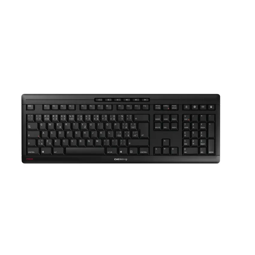 Teclado de membrana CHERRY Stream Wireless Layout QWERTZ Inalámbrico e alámbrico Preto