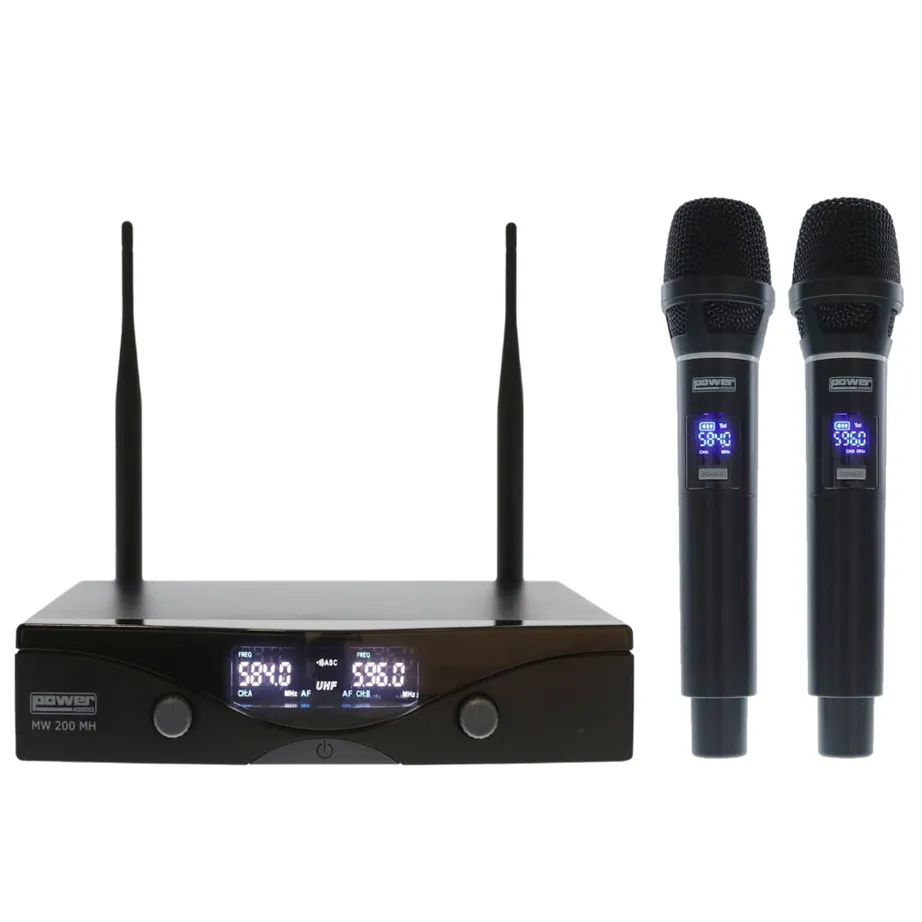 Microfone de Mão sem Fios PowerAcoustics MW 200 MH Duplo