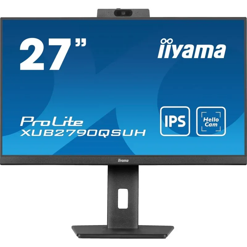 Monitor iiyama ProLite XUB2790QSUH-B1 27" IPS QHD 100Hz USB-C Webcam Alto-falantes Altura Ajustável