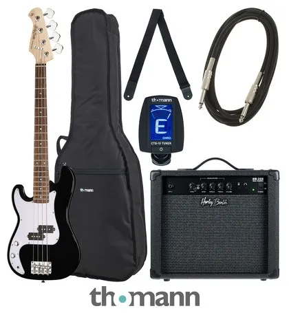 Harley Benton PB-Shorty LH BK Std. Set 1
