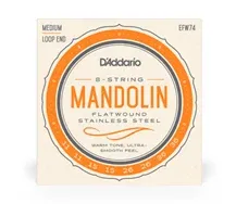 Jogo cordas Bandolim D'Addario EFW74 Flatwound 011-036