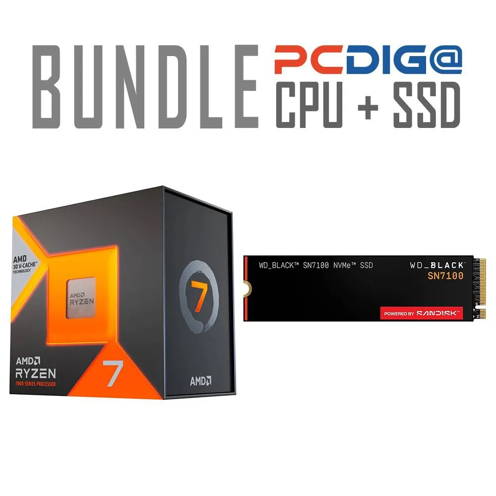 Processador AMD Ryzen 7 7800X3D + SSD M.2 2280 SANDISK WD Black SN7100 1TB TLC 3D NAND NVMe PCIe Gen 4.0x4