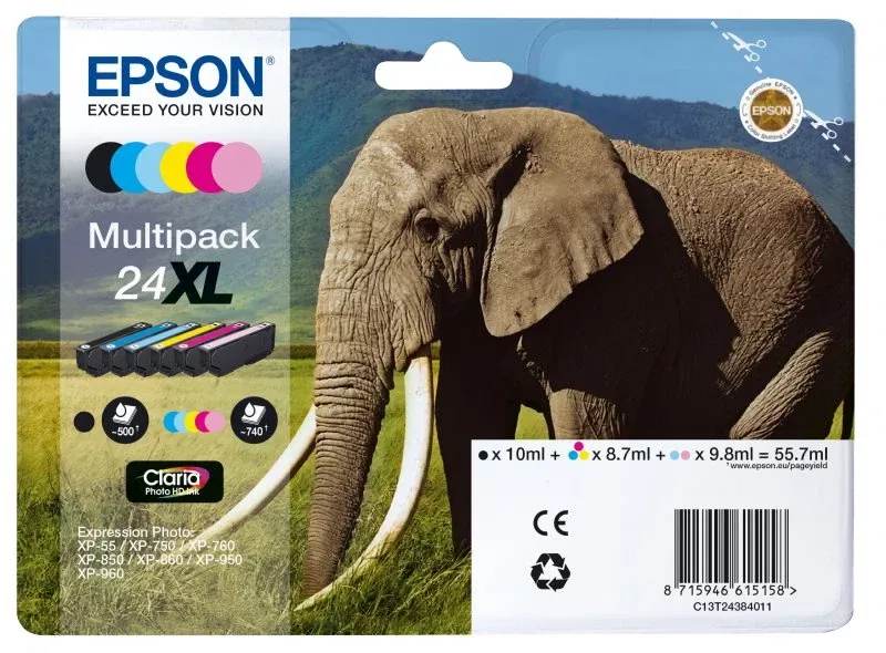 Tinteiro EPSON 24 Multipack 6 Cores XL - XP-750/760/860/850/950/960/970